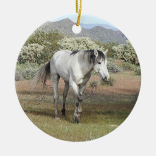Adorno De Cerámica Caballos salvajes, vida silvestre, Arizona, caball