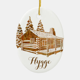Adorno De Cerámica Cabaña de madera acogedora - Hygge o su propio