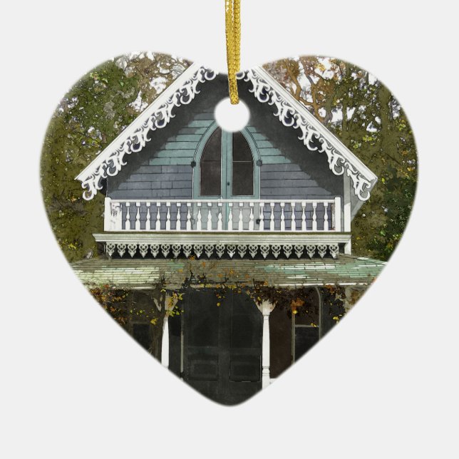 Adorno De Cerámica Cabaña en Martha's Vineyard (Frente)