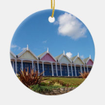Cabañas tradicionales de la playa británica