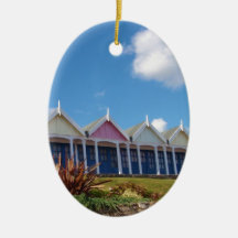 Cabañas tradicionales de la playa británica