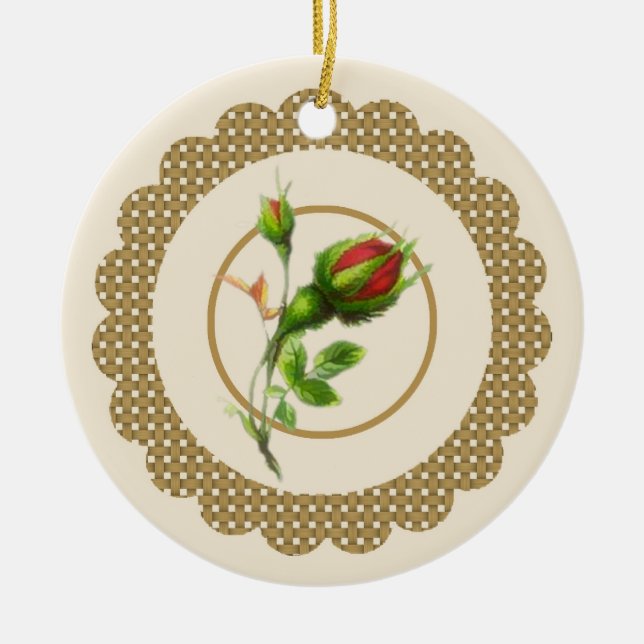 Adorno De Cerámica Cabbage Rose Ornament (Frente)