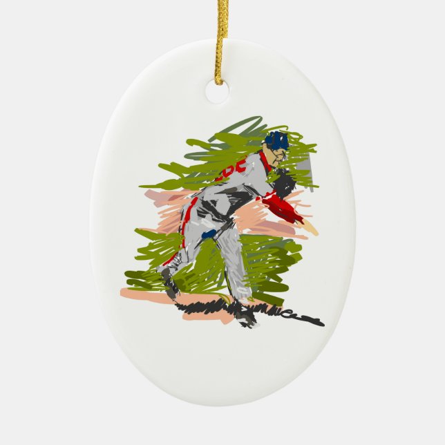 Adorno De Cerámica Cabeceo de la jarra del béisbol (Frente)