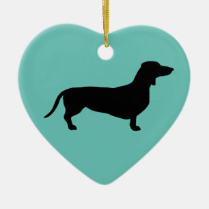 Adorno De Cerámica Cabello corto de Dachshund - Silhouette 1