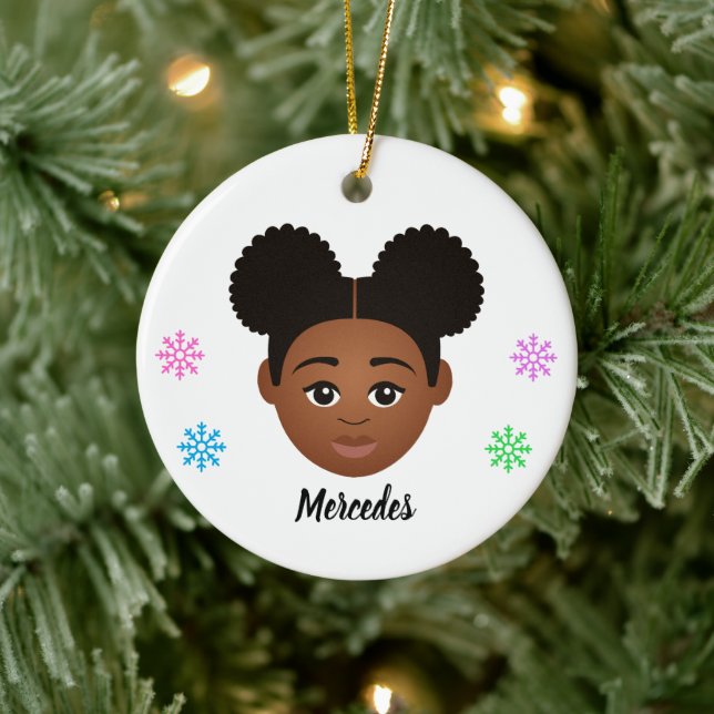 Adorno De Cerámica Cabello natural de niños personalizados (Árbol)