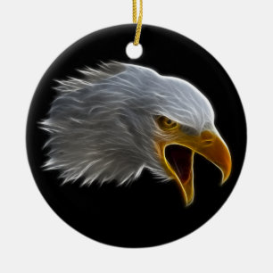 Adorno De Cerámica Cabeza americana de griterío de Eagle calvo