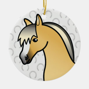 Adorno De Cerámica Cabeza de caballo de Fjord noruego de dibujos anim