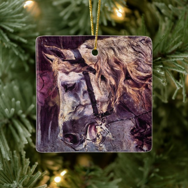 Adorno De Cerámica Cabeza de caballo por Giovanni Boldini, Arte Vinta (Árbol)