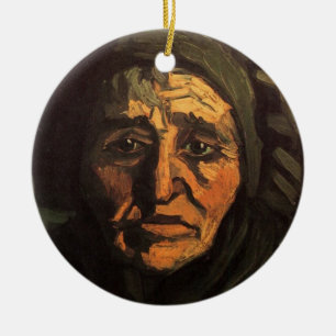 Adorno De Cerámica Cabeza de campesina con gorra de encaje por Vincen