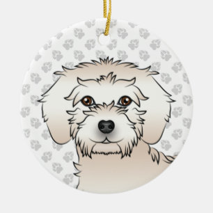 Adorno De Cerámica Cabeza de perro de dibujos animados mini Goldendoo