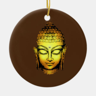 Adorno De Cerámica Cabeza de yoga espiritual del Buda de oro
