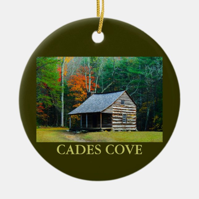 Adorno De Cerámica Cabina de escudos Carter - Cades Cove - Navidades (Frente)
