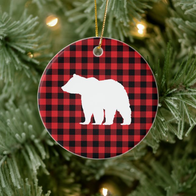 Adorno De Cerámica Cabina de protección del oso de verificación de bú (Árbol)