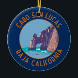 Adorno De Cerámica Cabo San Lucas Arco México Círculo alterado retro<br><div class="desc">Cabo San Lucas en un estilo de arte vector. Cabo San Lucas,  una ciudad turística situada en el extremo sur de la península de Baja California en México,  es conocida por sus playas,  actividades acuáticas y vida nocturna.</div>