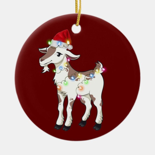 Adorno De Cerámica Cabra con Navidades Gorras Scaft (Frente)