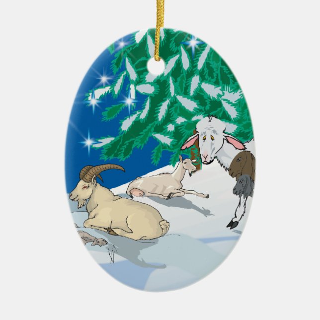Adorno De Cerámica Cabra - Regalo del viejo (Frente)