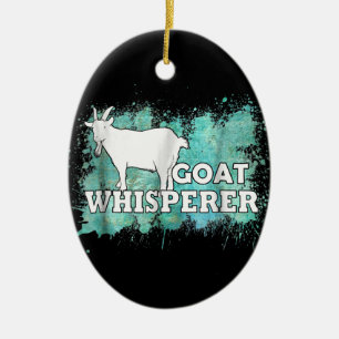 Adorno De Cerámica Cabra Whisperer Cabra Granjero