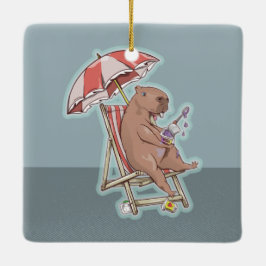 ADORNO DE CERÁMICA CABYBARA HOLIDAY
