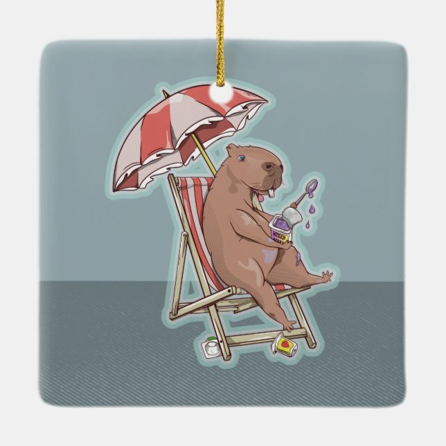 ADORNO DE CERÁMICA CABYBARA HOLIDAY (Reverso)