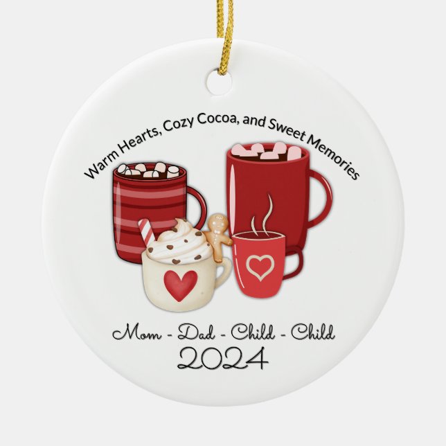 Adorno De Cerámica Cacao para cuatro (Frente)