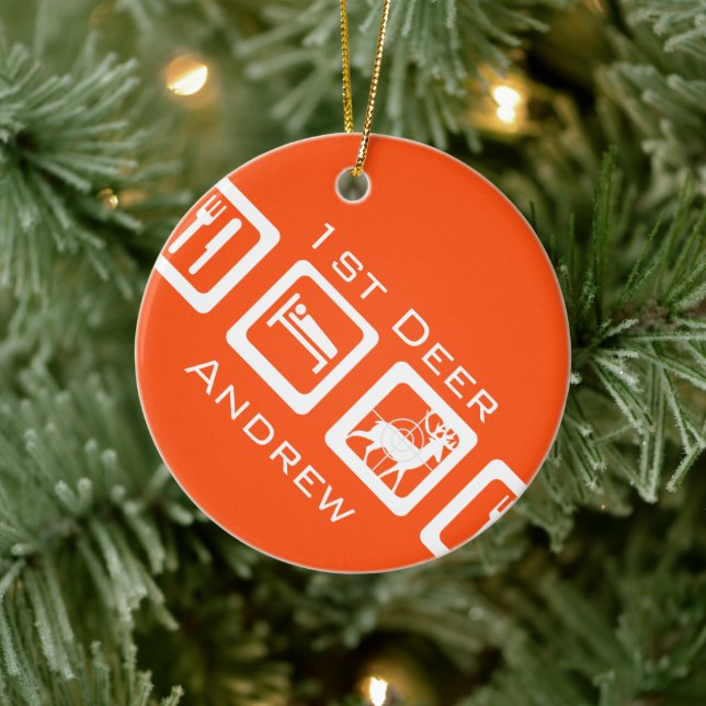 Adorno De Cerámica Cacería personalizada de sueño de comer primero Ke (Árbol)