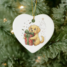 Cachorro adorable de Navidad de Retriever Dorado a