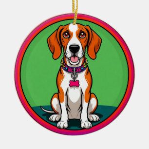 Adorno De Cerámica Cachorro Animado Adorable con Collar
