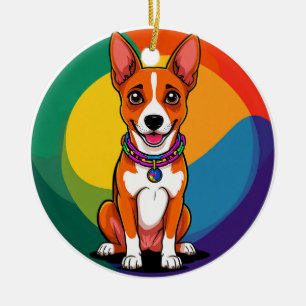 Adorno De Cerámica Cachorro Animado Adorable con Collar