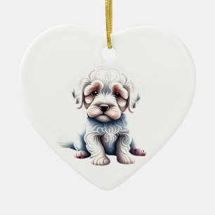 Adorno De Cerámica Cachorro Boloñesa Personalizada