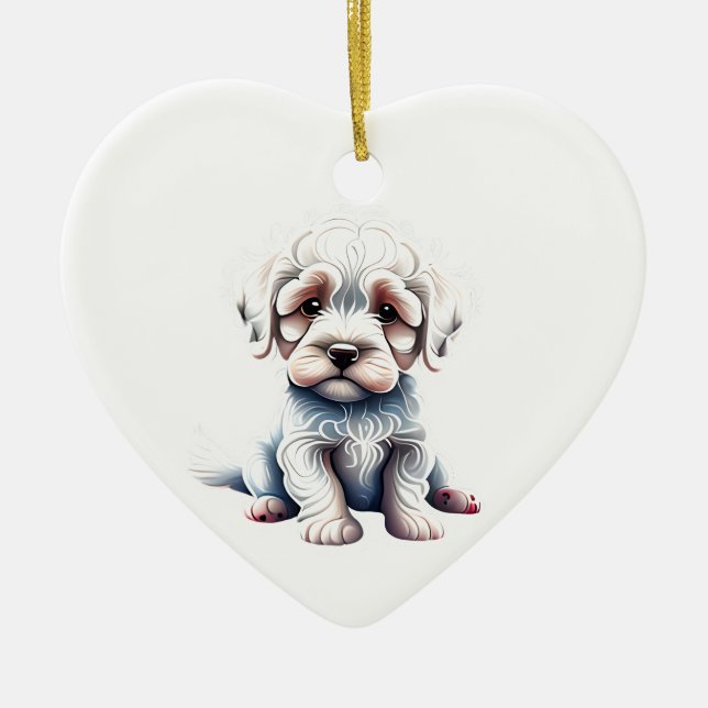Adorno De Cerámica Cachorro Boloñesa Personalizada (Frente)