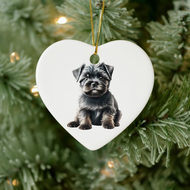 Adorno De Cerámica Cachorro de Affenpinscher Personalizado (Árbol)