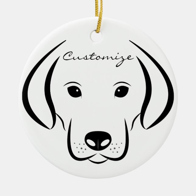 Adorno De Cerámica Cachorro de cachorro de corte (Frente)