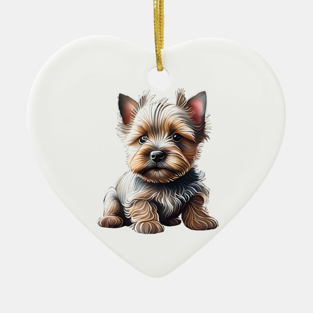 Adorno De Cerámica Cachorro de Cairn Terrier personalizado (Frente)