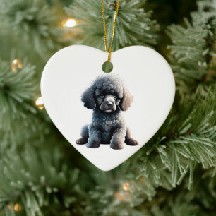 Adorno De Cerámica Cachorro de Caniche Estándar Personalizado
