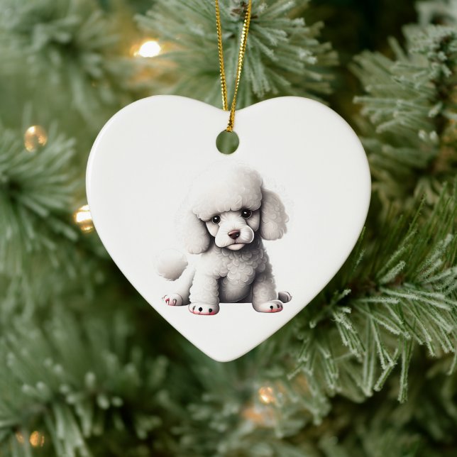 Adorno De Cerámica Cachorro de Caniche Toy Personalizado (Árbol)