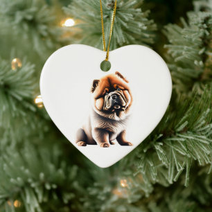 Adorno De Cerámica Cachorro de Chow Chow Personalizado