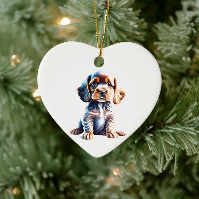Adorno De Cerámica Cachorro de Cocker Spaniel Personalizado (Árbol)
