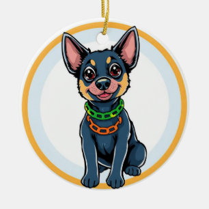 Adorno De Cerámica Cachorro de dibujos animados adorable