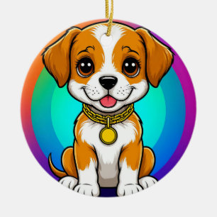 Adorno De Cerámica Cachorro de Dibujos Animados Adorable