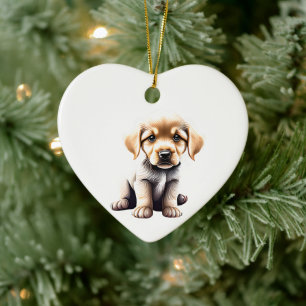 Adorno De Cerámica Cachorro de Golden Retriever Personalizado