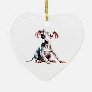 Adorno De Cerámica Cachorro de Greyhound italiano personalizado