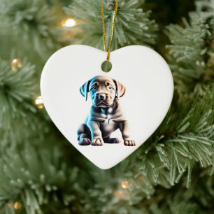 Adorno De Cerámica Cachorro de Labrador Retriever Personalizado