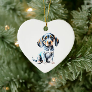 Adorno De Cerámica Cachorro de Perro Coonhound Americano Personalizad