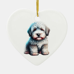 Adorno De Cerámica Cachorro de Perro Pastor Inglés Antiguo Personaliz