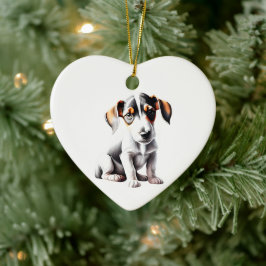 Adorno De Cerámica Cachorro de raza Smooth Fox Terrier Personalizado