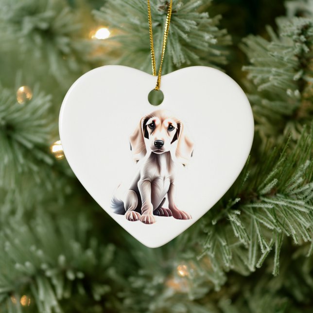 Adorno De Cerámica Cachorro de Saluki Personalizado (Árbol)