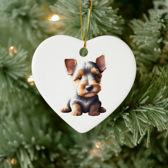 Adorno De Cerámica Cachorro de Terrier Galés Personalizado (Árbol)