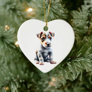 Adorno De Cerámica Cachorro de Terrier Russell Personalizado