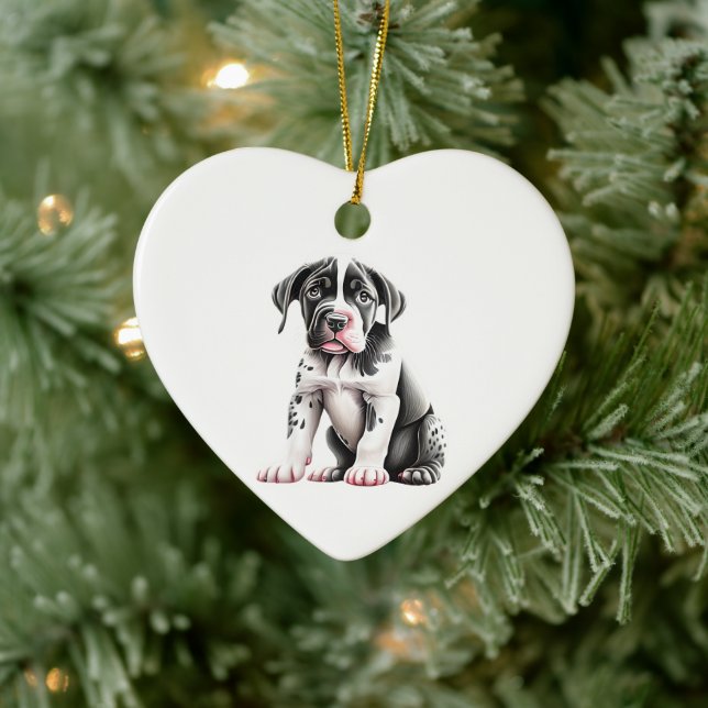 Adorno De Cerámica Cachorro Guía Personalizado (Árbol)