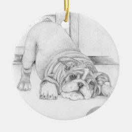 Adorno De Cerámica Cachorro juguetón